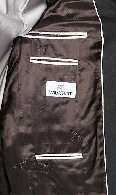 Wilvorst Anzug 413201/60/7951/222/2 Slim Line, Wolle-Viskose, Dunkelbraun gestreift 7 Wilvorst Anzug 413201/60/7951/222/2 Slim Line, Wolle-Viskose, Dunkelbraun gestreift – Bild 5