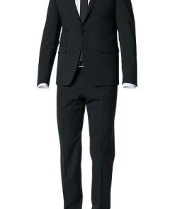 DIGEL Anzug Extra Slim Fit 99849/120108+110049/10 Schurwoll-Stretch, Schwarz