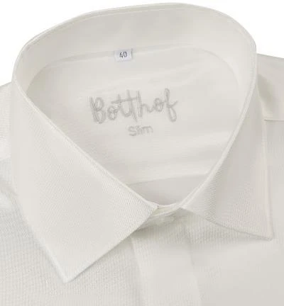 Botthof Hemd Slim Semi-Hai UMA 52/85/378/12 Slim Fit, Satin, Creme, Ecru 4 Botthof Hemd Slim Semi-Hai UMA 52/85/378/12 Slim Fit, Satin, Creme, Ecru – Bild 2