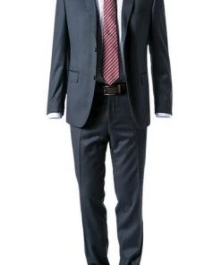 Carl Gross Anzug 00/003N0/323012+332023/63 Modern Fit, Schurwolle Super110 Reda, Dunkelblau meliert, Blau