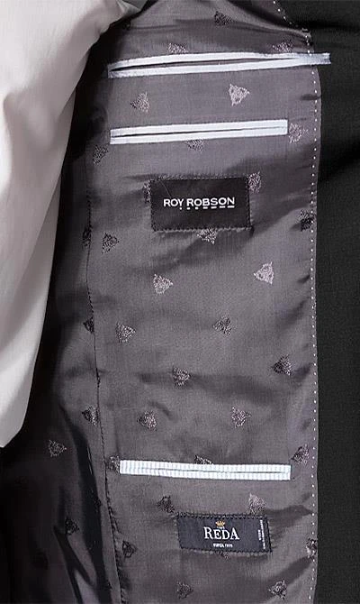 ROY ROBSON Anzug 5000/3042+0340/001 Regular Fit, Schurwolle Super110 Reda, Schwarz 6 ROY ROBSON Anzug 5000/3042+0340/001 Regular Fit, Schurwolle Super110 Reda, Schwarz – Bild 4