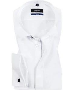 Seidensticker Tailored Kläppchen 021008/01 Hemd, Tailored Fit, Popeline, Weiß