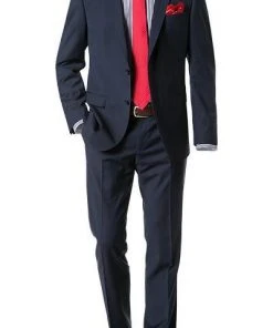 bugatti Anzug Smart Fit 99801/793000+788300/380 Schurwolle Marzotto, Nachtblau