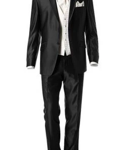 Wilvorst Anzug schwarz 433100/10/17292/222/1 Slim Line, Wolle