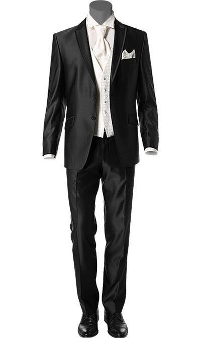 Wilvorst Anzug schwarz 433100/10/17292/222/1 Slim Line, Wolle 3 Wilvorst Anzug schwarz 433100/10/17292/222/1 Slim Line, Wolle