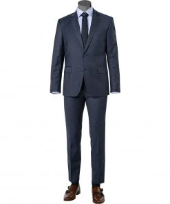 Pierre Cardin Anzug 52250/850+72002/850/56061/3101 Regular Fit, Schurwolle, Saphirblau meliert, Saphirblau