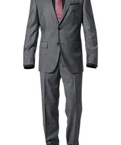 Pierre Cardin Anzug 52250+72002/850/56061/2400 Regular Fit, Schurwolle, Grau meliert, Grau