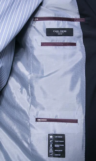 Carl Gross Anzug 30/015S0/324932+338303/63 Modern Fit, Schurwolle, Marine 7 Carl Gross Anzug 30/015S0/324932+338303/63 Modern Fit, Schurwolle, Marine – Bild 5