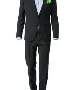 DIGEL Anzug slim line 99832/Allan+Apollo/10 Slim Fit, Schurwolle Super100, Schwarz