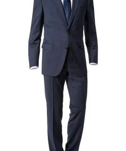 Carl Gross Anzug 40/017S1/323012+332023/63 Modern Fit, Schurwolle Super120, Dunkelblau meliert, Marine