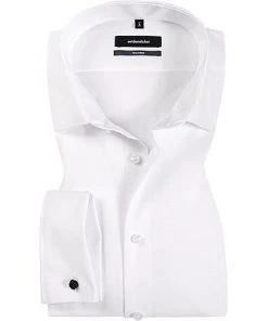 Seidensticker Tailored Kent ELA 241335/01 Hemd, Tailored Fit, Popeline, Extra langer Arm, Weiß