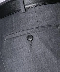 EDUARD DRESSLER Hose Jeff 00510/3B25/26 Shaped Fit, Schurwolle Super140, Mittelgrau meliert, Anthrazit -Anzüge & Westen Verkäufe 216235 norm3