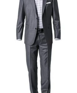 EDUARD DRESSLER Anzug 00510/6B51+3B25/26 Schurwolle Super140, Mittelgrau meliert, Anthrazit