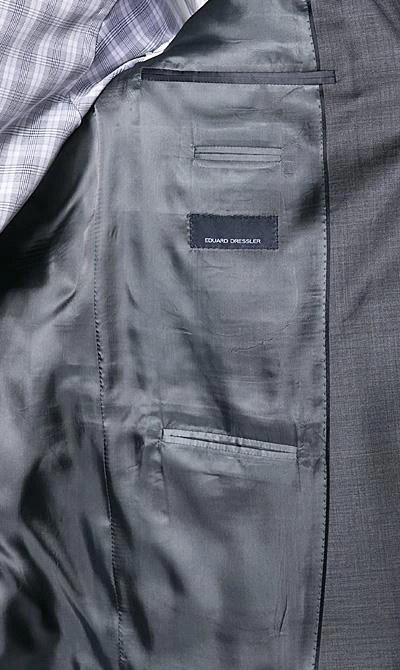 EDUARD DRESSLER Anzug 00510/6B51+3B25/26 Schurwolle Super140, Mittelgrau meliert, Anthrazit 6 EDUARD DRESSLER Anzug 00510/6B51+3B25/26 Schurwolle Super140, Mittelgrau meliert, Anthrazit – Bild 4