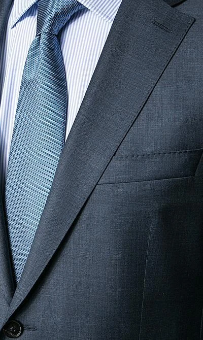 EDUARD DRESSLER Anzug 00510/6B51+3B25/46 Schurwolle, Blau meliert, Stahlblau 4 EDUARD DRESSLER Anzug 00510/6B51+3B25/46 Schurwolle, Blau meliert, Stahlblau – Bild 2