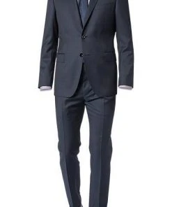 Windsor Anzug 13009345+13009348/420 Anzug Sera-Sole, Shaped Fit, Schurwolle, Nachtblau meliert, Marine
