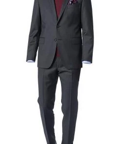 Windsor Anzug 13009345+13009348/410 Anzug Sera-Sole, Shaped Fit, Schurwolle, Schwarz meliert, Schwarz