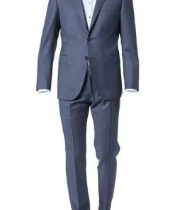 Windsor Anzug 13009345+13009348/425 Anzug Sera-Sole, Shaped Fit, Schurwolle, Dunkelblau meliert, Stahlblau