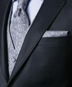 DIGEL Anzug 1009342/120210+114001+164003+190012/20 Anzug mit Weste, Plastron, Einstecktuch, Modern Fit, Schurwolle, Nachtblau -Anzüge & Westen Verkäufe 242665 norm3