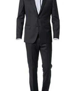 BOSS Anzug Hayes/Gibson 50318498+499/001 Slim Fit, Schurwolle Super120 GUABELLO, Schwarz, Black