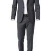 BOSS Anzug Hayes/Gibson 50318498+499/021 Anzug Hayes-Gibson, Slim Fit, Schurwolle Super120 GUABELLO, Dunkelgrau meliert, Dark grey