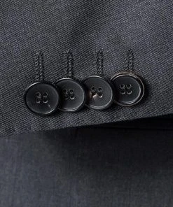 BOSS Anzug Hayes/Gibson 50318498+499/021 Anzug Hayes-Gibson, Slim Fit, Schurwolle Super120 GUABELLO, Dunkelgrau meliert, Dark grey -Anzüge & Westen Verkäufe 244355 norm4