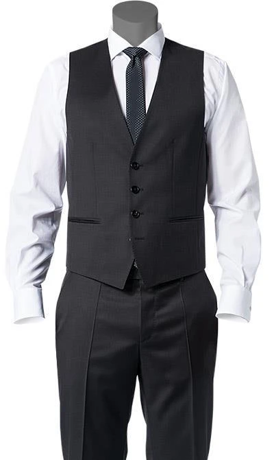 BOSS Weste Wilson 50318500/001 Slim Fit, Schurwolle Super120 GUABELLO, Schwarz, Black 4 BOSS Weste Wilson 50318500/001 Slim Fit, Schurwolle Super120 GUABELLO, Schwarz, Black – Bild 2