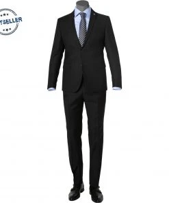 CG Anzug Caden-Cedric 50/102S1/423712+433063/90 Slim Fit, Schurwolle Super100, Schwarz gemustert, Schwarz