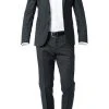 BOSS Anzug Ryan-Wave 50318525+20555/001 Extra Slim Fit, Schurwolle Super120 GUABELLO, Schwarz, Black -Anzüge & Westen Verkäufe 244743 norm