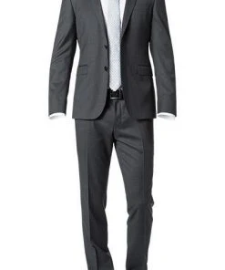 BOSS Anzug Ryan-Wave 50318525+20555/021 Extra Slim Fit, Schurwolle Super120 GUABELLO, Anthrazit meliert, Dark grey