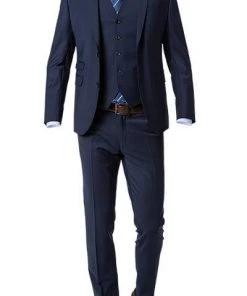CG Anzug 30-031S0/423622+433063+441013/62 Anzug mit Weste, Slim Fit, Schurwolle, Marine