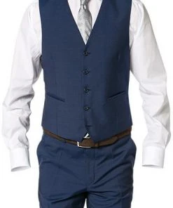 Carl Gross Weste Stan 50/041N0/343113/63 Modern Fit, Schurwolle, Dunkelblau meliert, Dunkelblau