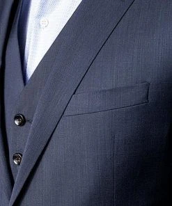 JOOP! Anzug 30003099+30003110+30003106/402 Anzug Herby-Blayr mit Weste, Slim Fit, Wolle, Dunkelblau meliert, Tiefseeblau -Anzüge & Westen Verkäufe 249636 norm3