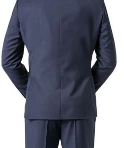 JOOP! Anzug 30003099+30003110+30003106/402 Anzug Herby-Blayr mit Weste, Slim Fit, Wolle, Dunkelblau meliert, Tiefseeblau -Anzüge & Westen Verkäufe 249636 norm6