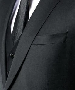 JOOP! Anzug 30003099+30003110+30003106/001 Anzug Herby-Blayr mit Weste, Slim Fit, Wolle, Schwarz -Anzüge & Westen Verkäufe 251199 norm3