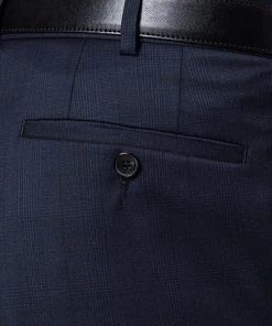 EDUARD DRESSLER Anzug 00820/6B01+3B25/47 Shaped Fit, Schurwolle Super130 Loro Piana, Dunkelblau kariert, Dunkelblau -Anzüge & Westen Verkäufe 258082 norm8