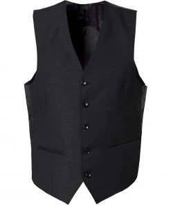 CG Weste Carlton 50/102S1/441013/90 Slim Fit, Schurwolle, Schwarz gemustert, Schwarz