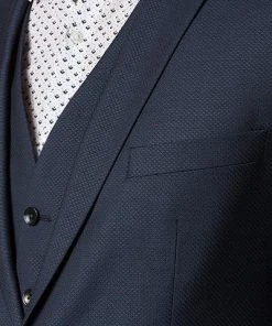 CG Anzug 50/102S1/423712+433063+441013/62 Anzug mit Weste, Slim Fit, Schurwolle Super100, Dunkelblau gemustert, Marine -Anzüge & Westen Verkäufe 260703 norm3
