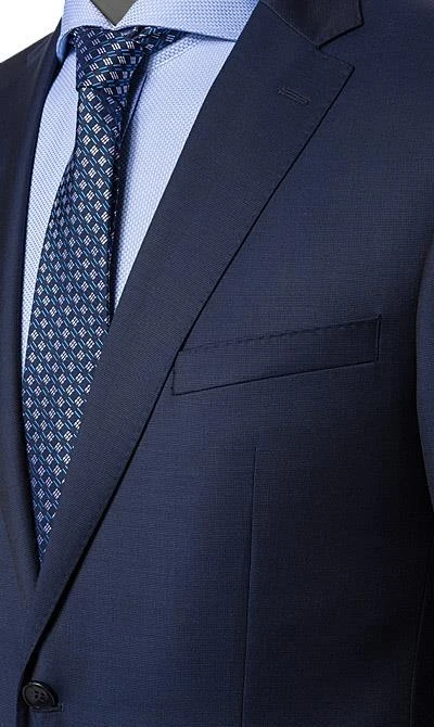 Carl Gross Anzug 60/049N0/324772+338271/63 Regular Fit, Schurwolle Super110 REDA, Dunkelblau meliert, Marine 5 Carl Gross Anzug 60/049N0/324772+338271/63 Regular Fit, Schurwolle Super110 REDA, Dunkelblau meliert, Marine – Bild 3