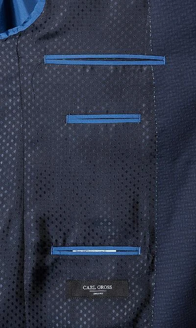 Carl Gross Anzug 60/049N0/324772+338271/63 Regular Fit, Schurwolle Super110 REDA, Dunkelblau meliert, Marine 7 Carl Gross Anzug 60/049N0/324772+338271/63 Regular Fit, Schurwolle Super110 REDA, Dunkelblau meliert, Marine – Bild 5