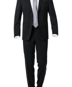 Carl Gross Anzug 00/001N0/324972+338323/90 Modern Fit, Schurwolle LANIFICIO FLLI CERRUTI, Schwarz