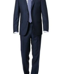 Carl Gross Anzug 60/048N1/324972+338323/63 Modern Fit, Schurwolle GUABELLO, Dunkelblau gemustert, Dunkelblau