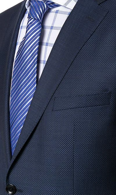 Carl Gross Anzug 60/048N1/324972+338323/63 Modern Fit, Schurwolle GUABELLO, Dunkelblau gemustert, Dunkelblau 5 Carl Gross Anzug 60/048N1/324972+338323/63 Modern Fit, Schurwolle GUABELLO, Dunkelblau gemustert, Dunkelblau – Bild 3