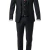 ROY ROBSON ROY R. Anzug S00050381694700+295400+704100/A001 Anzug mit Weste, Slim Fit, Schurwolle, Schwarz