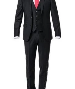 ROY ROBSON ROY R. Anzug S00050381694700+295400+704100/A001 Anzug mit Weste, Slim Fit, Schurwolle, Schwarz