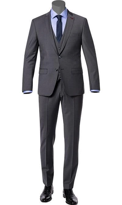 ROY ROBSON ROY R. Anzug S00050381694700+295400+704100/A020 Anzug mit Weste, Slim Fit, Schurwolle, Mittelgrau meliert, Grau 3 ROY ROBSON ROY R. Anzug S00050381694700+295400+704100/A020 Anzug mit Weste, Slim Fit, Schurwolle, Mittelgrau meliert, Grau