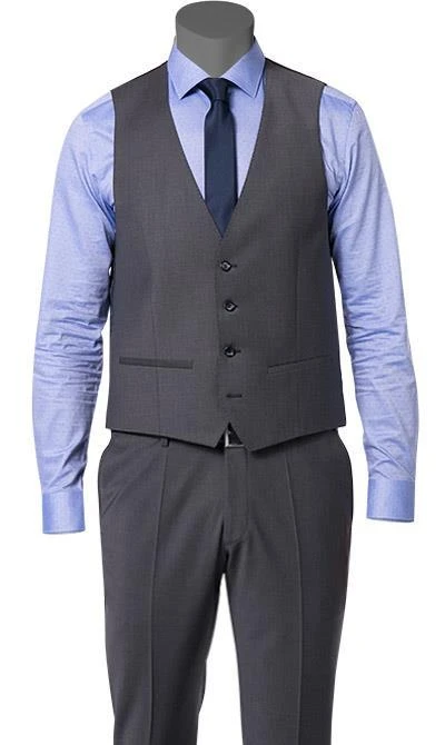 ROY ROBSON ROY R. Anzug S00050381694700+295400+704100/A020 Anzug mit Weste, Slim Fit, Schurwolle, Mittelgrau meliert, Grau 4 ROY ROBSON ROY R. Anzug S00050381694700+295400+704100/A020 Anzug mit Weste, Slim Fit, Schurwolle, Mittelgrau meliert, Grau – Bild 2