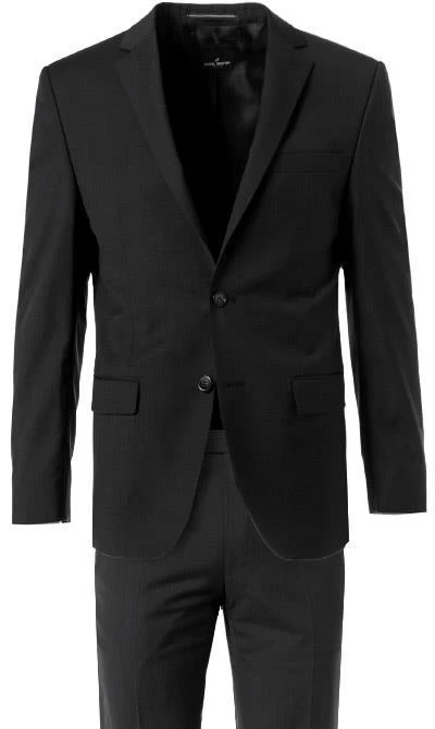 Daniel Hechter Anzug 40200/100103+40250/990 Modern Fit, Schurwolle Super120 GUABELLO, Schwarz meliert, Black 4 Daniel Hechter Anzug 40200/100103+40250/990 Modern Fit, Schurwolle Super120 GUABELLO, Schwarz meliert, Black – Bild 2