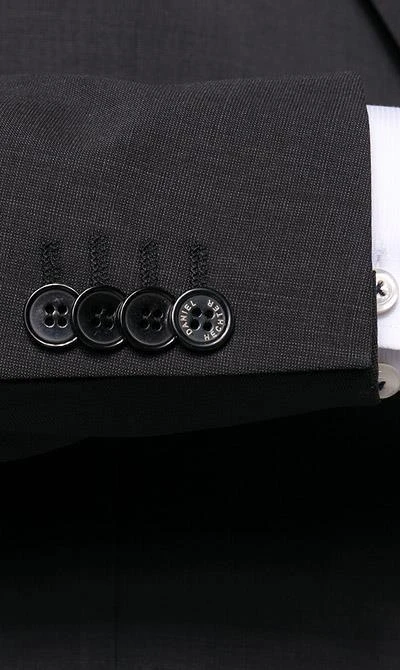 Daniel Hechter Anzug 40200/100103+40250/990 Modern Fit, Schurwolle Super120 GUABELLO, Schwarz meliert, Black 6 Daniel Hechter Anzug 40200/100103+40250/990 Modern Fit, Schurwolle Super120 GUABELLO, Schwarz meliert, Black – Bild 4
