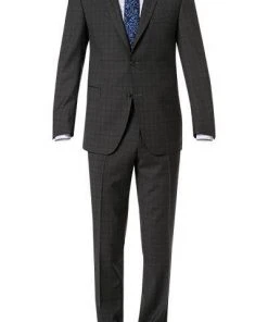 Carl Gross Anzug 60/053N3/323022+332023/82 Modern Fit, Schurwolle Super110, Anthrazit-rot kariert, Anthrazit